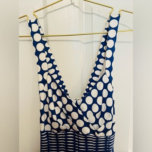 Calvin Klein Blue and White Sleeveless Halter Sundress - Picture 6 of 7